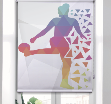 Toile fenêtre sport joueur de football géométrique - TenStickers