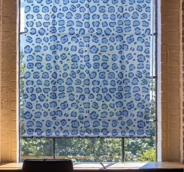 Toile fenêtre animal motif tacheté bleu - TenStickers