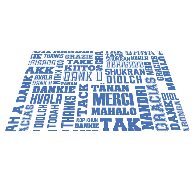 Set de table Texte Merci dans plusieurs langues - TenStickers