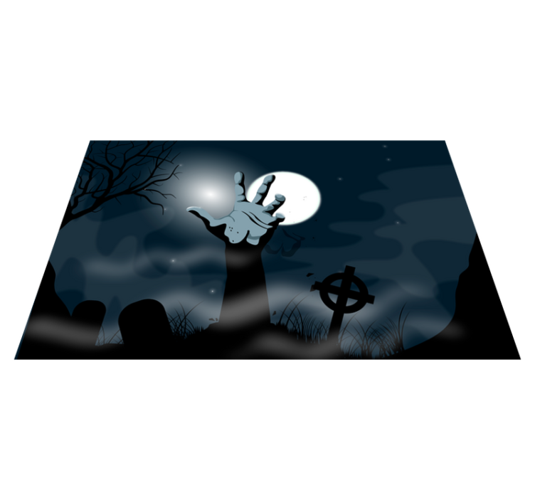 Set de table halloween scène de cimetière effrayant - TenStickers