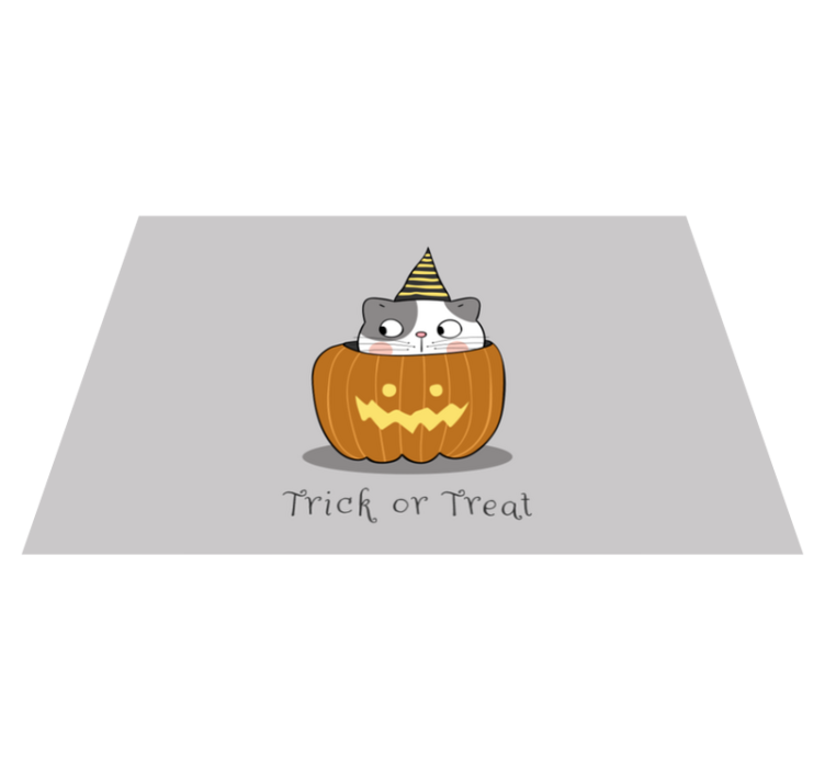 Set de table halloween chat dans une citrouille - TenStickers