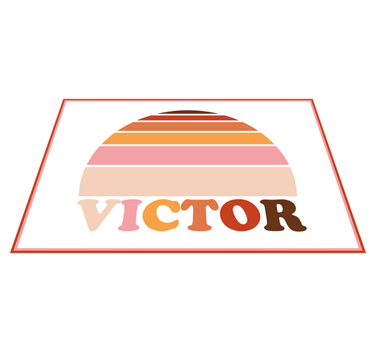 Set de table nom Soleil des années 70 avec nom - TenStickers