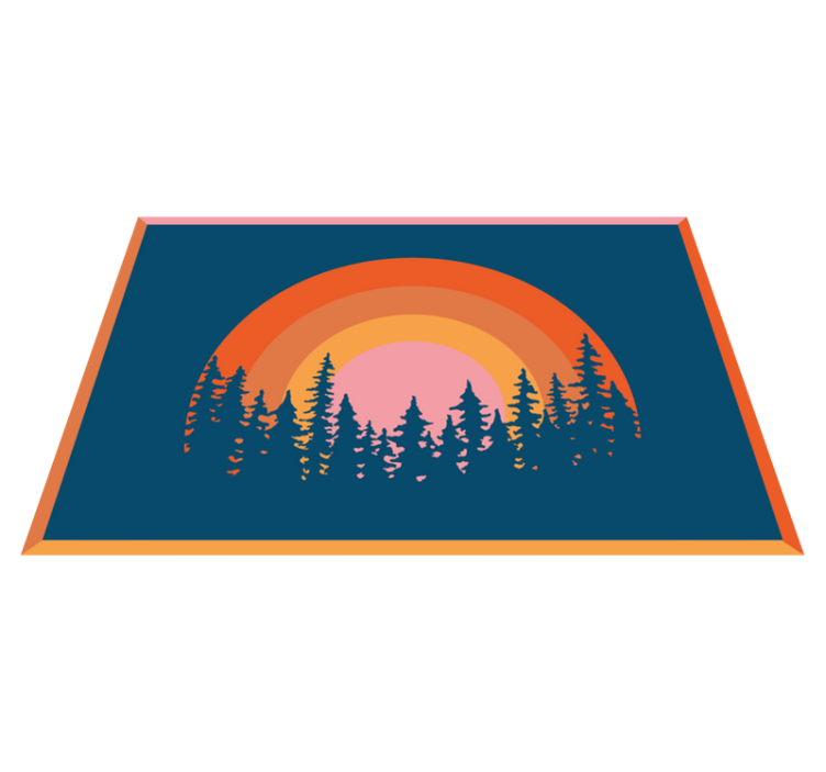 Set de table original paysage arc-en-ciel vibrant - TenStickers