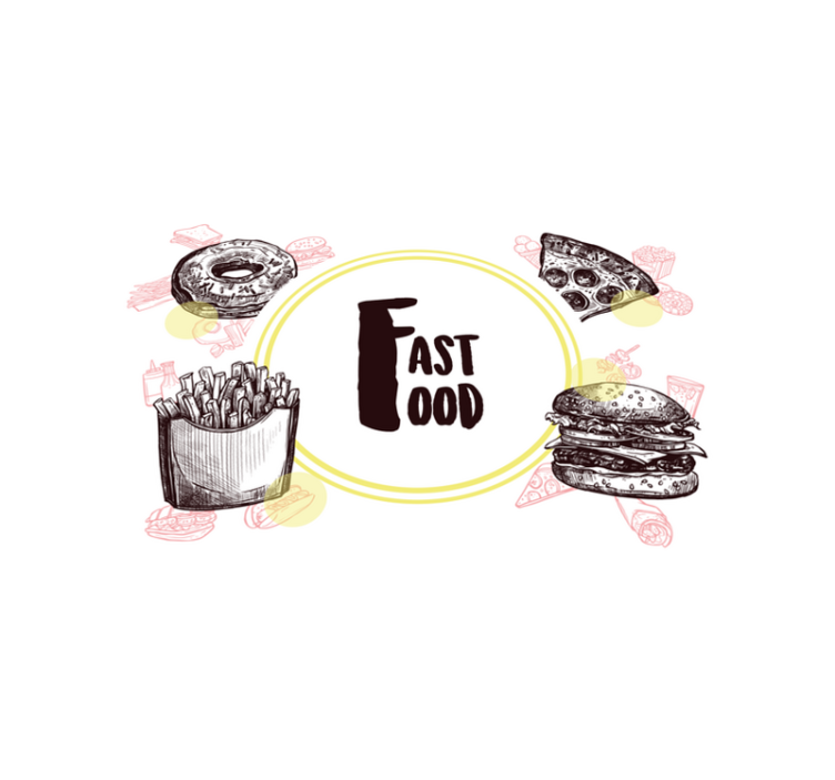 Set de table original illustrations de fast-food - TenStickers