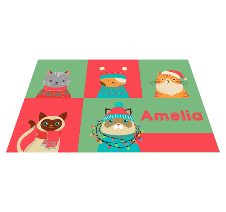 Set de table noel Motifs de chat - TenStickers