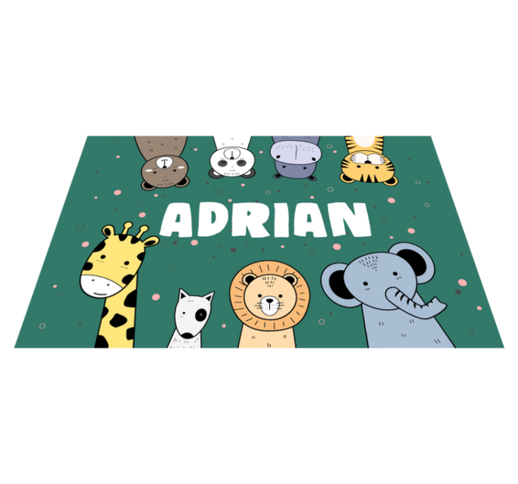 Set de table prénom animaux de dessins animés - TenStickers