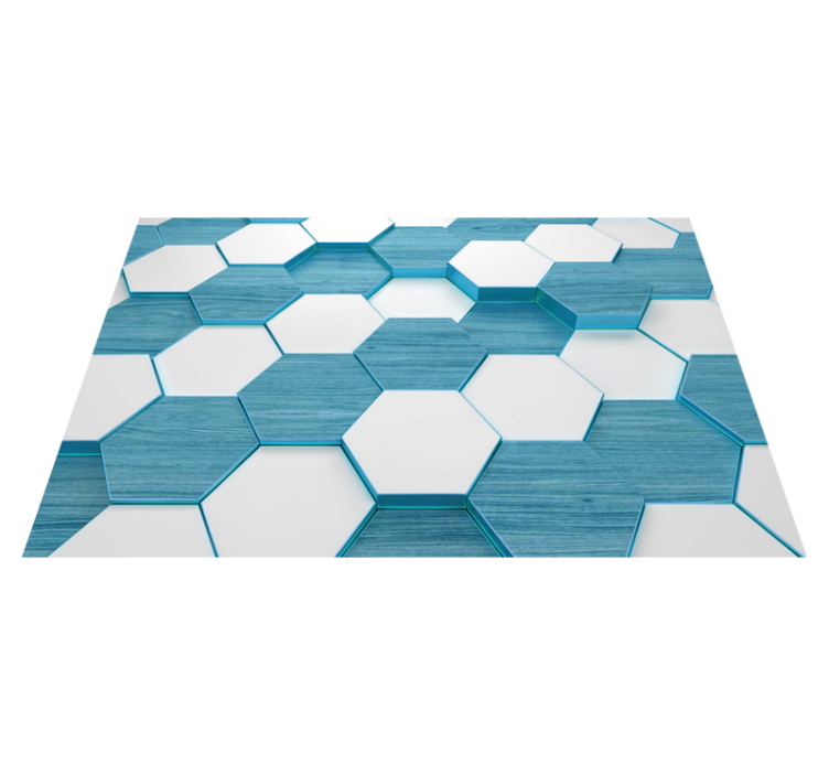 Set de table design bois Hexagone en bois bleu et blanc - TenStickers