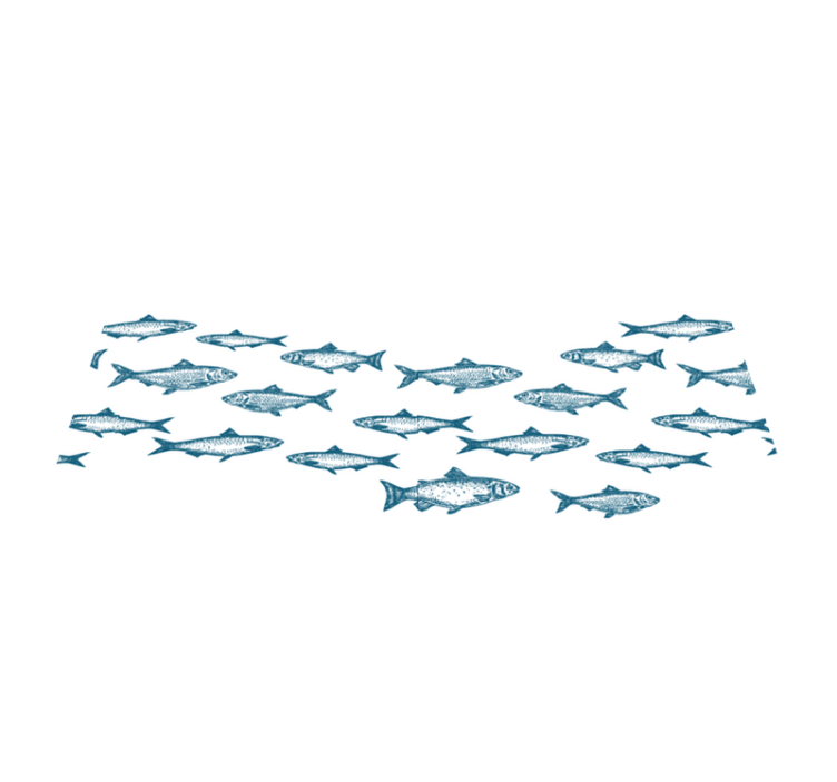 Set de table rectangulaire Banc de vague de poissons - TenStickers