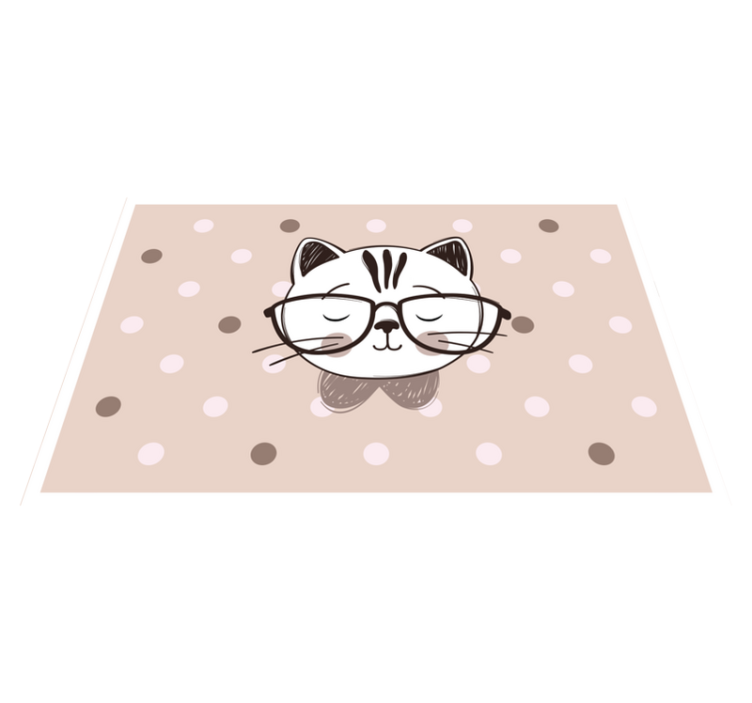 Set de table enfant chat avec lunettes - TenStickers