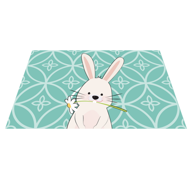Set de table enfant lapin mignon avec fleur - TenStickers
