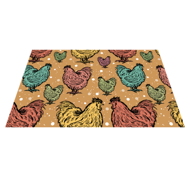 Set de table original motif poules colorées - TenStickers