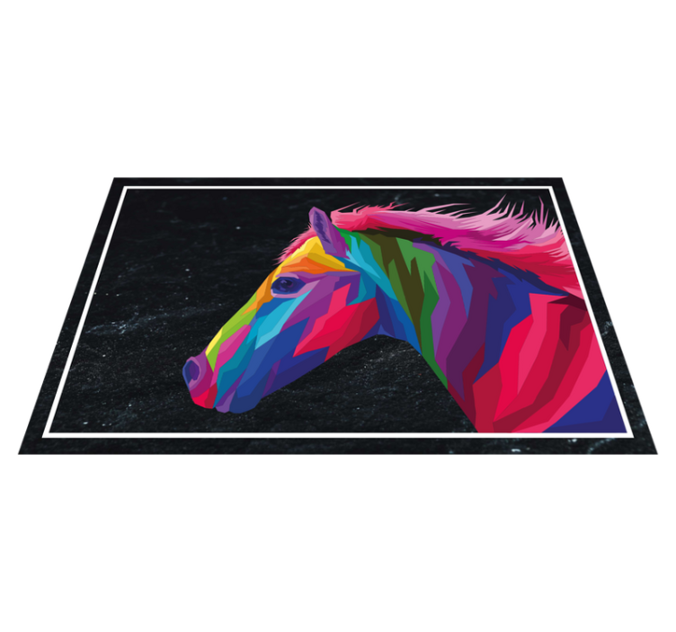 Set de table rectangulaire Cheval coloré abstrait - TenStickers