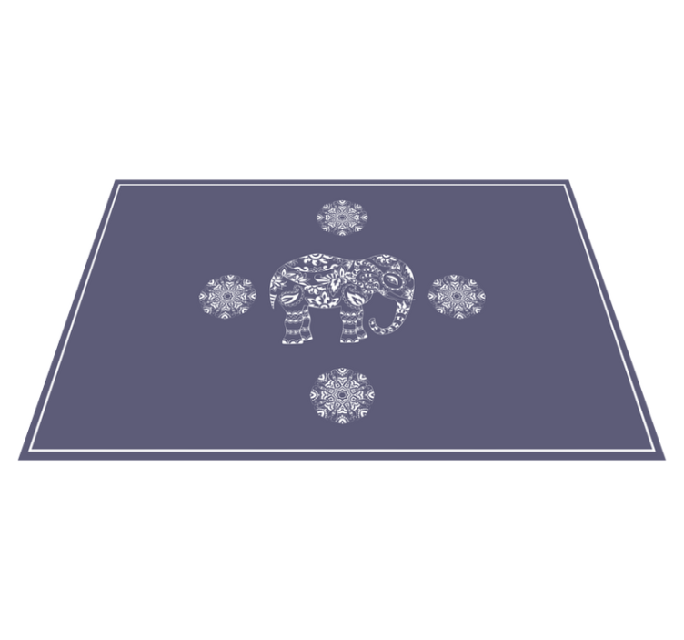 Set de table original éléphant de mandala blanc - TenStickers