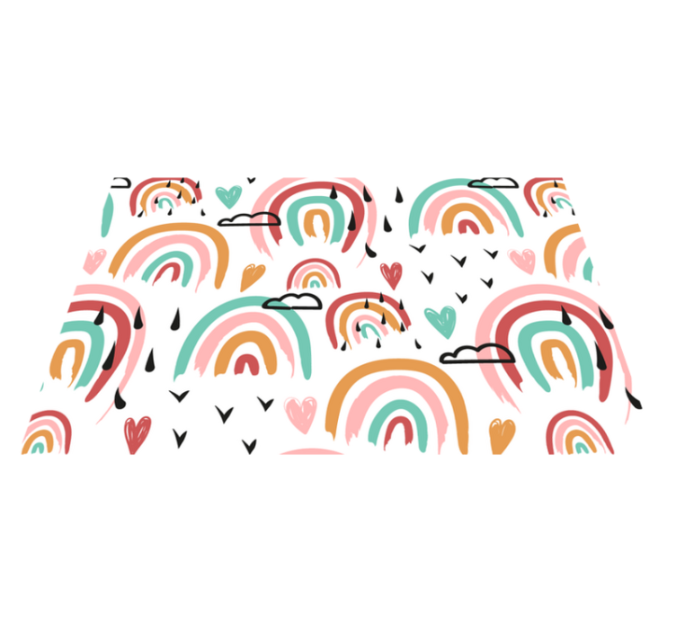 Set de table enfant motif cœurs arc-en-ciel - TenStickers