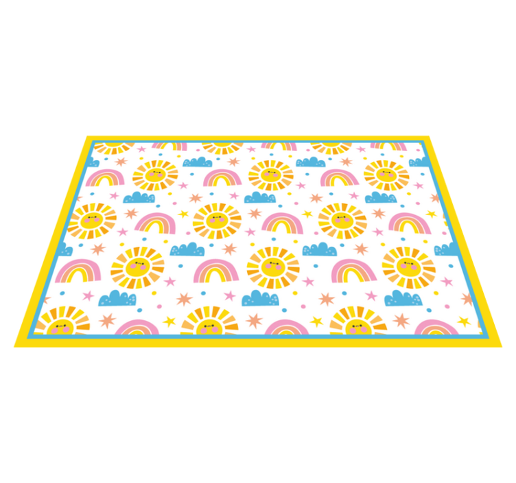 Set de table enfant motif arc-en-ciel ensoleillé - TenStickers