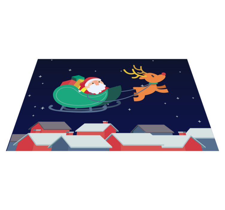 Set de table Père Noël, traîneau avec rennes - TenStickers