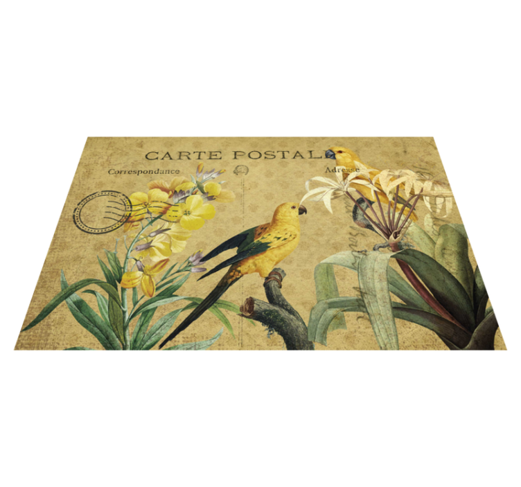 Set de table original carte postale florale vintage - TenStickers