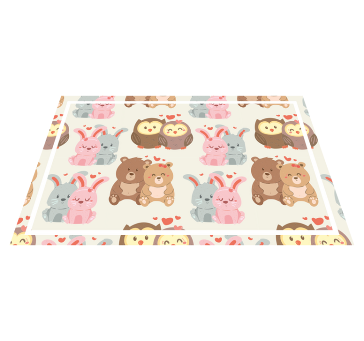 Set de table enfant animaux mignons en couple - TenStickers