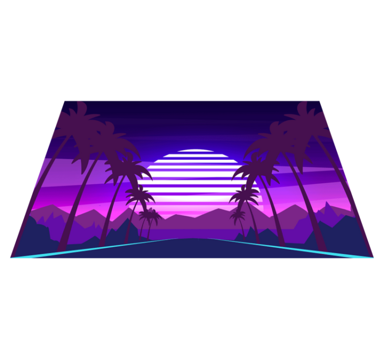 Set de table moderne scène de coucher de soleil tropical - TenStickers