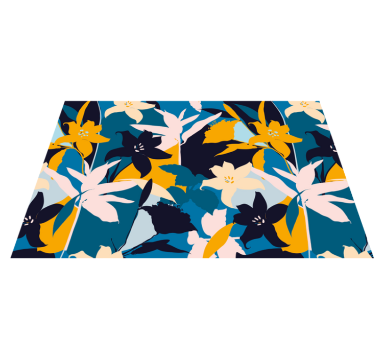 Set de table original motif floral teal - TenStickers