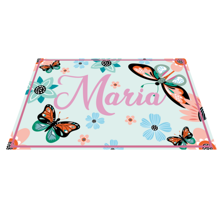 Set de table rectangulaire personnalisé fleurs et papillons - TenStickers