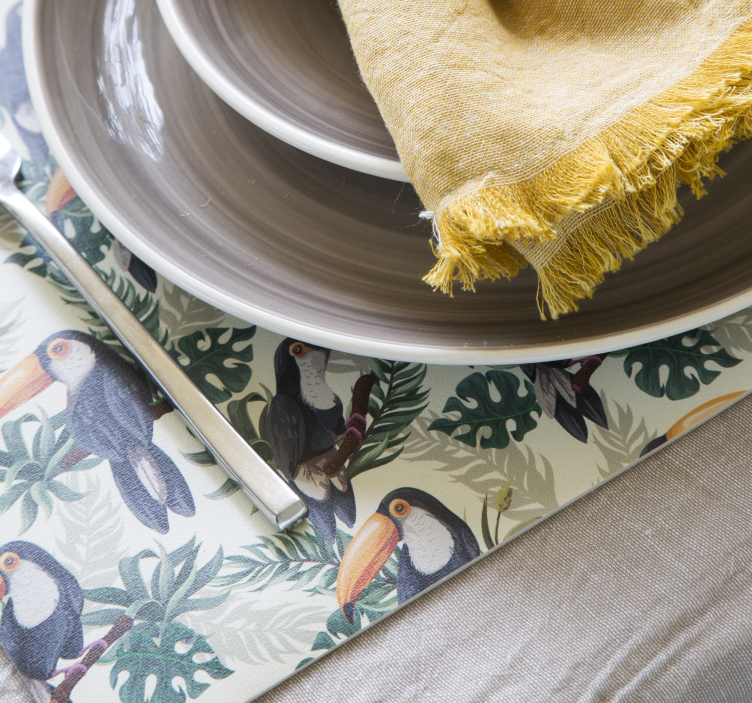 set de table design bois Toucans - TenStickers