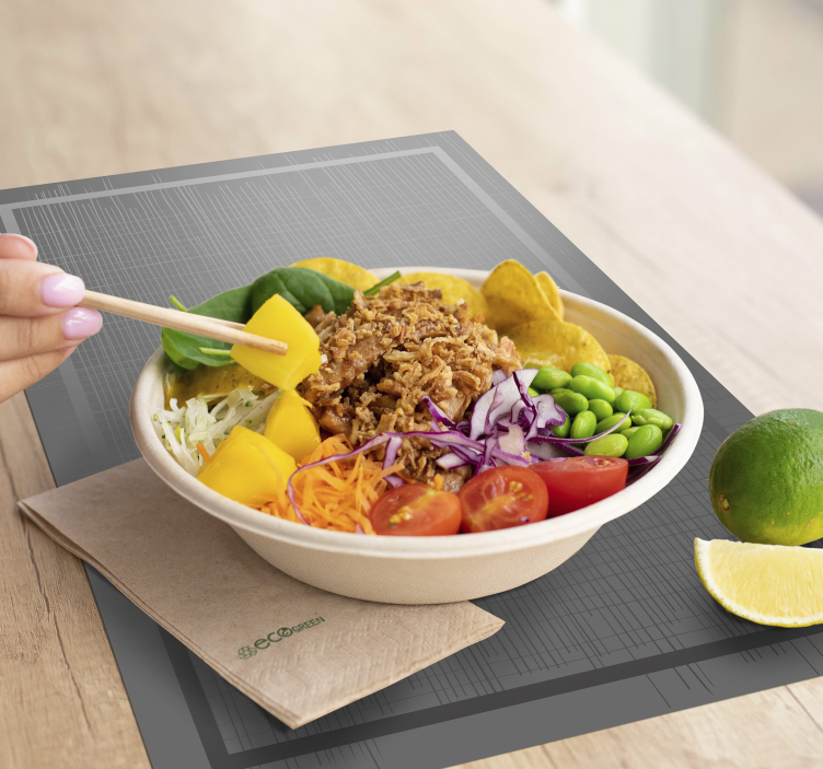 Set de table rayures grises - TenStickers