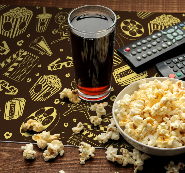 Set de table rectangulaire Modèle d'icône de cinéma - TenStickers