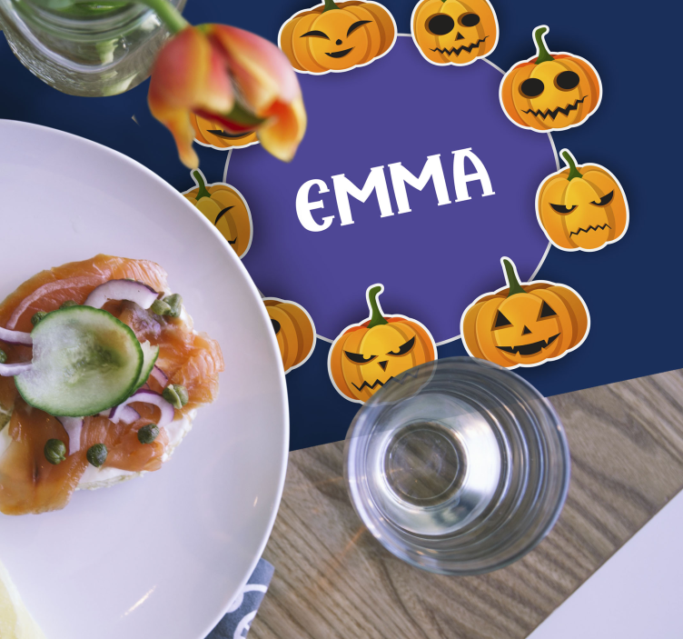 Set de table personnalisé Halloween citrouilles - TenStickers