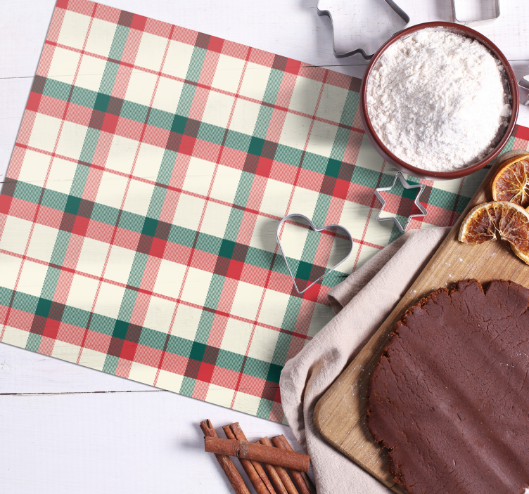 Set de table design en bois Tartan de noël - TenStickers