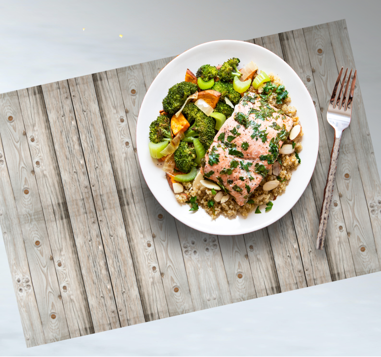 Set de table design bois Effet bois de pin blanc - TenStickers