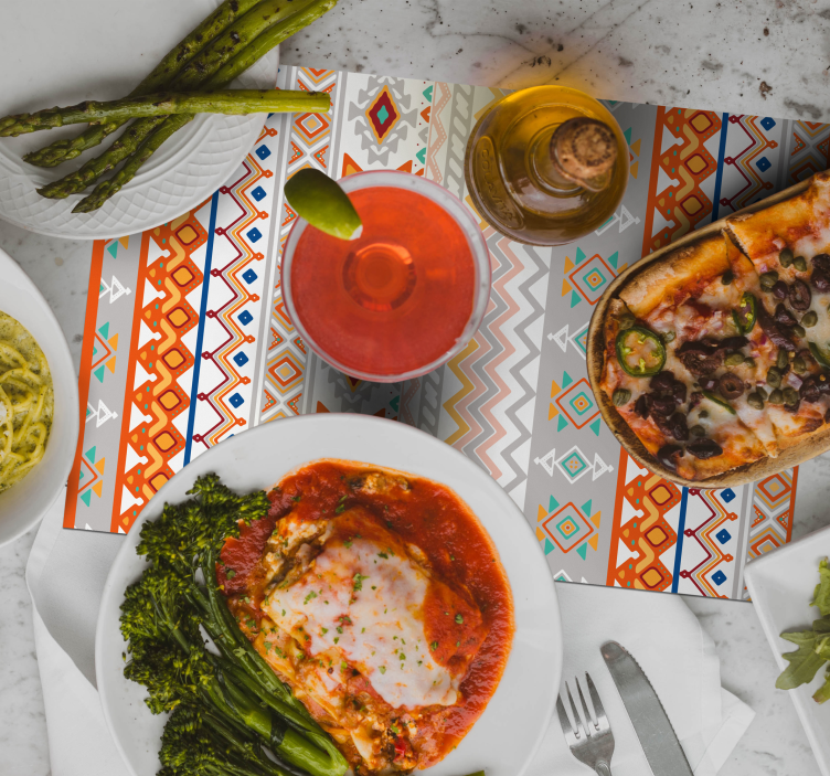 Set de table design bois Modèle de style bohème - TenStickers