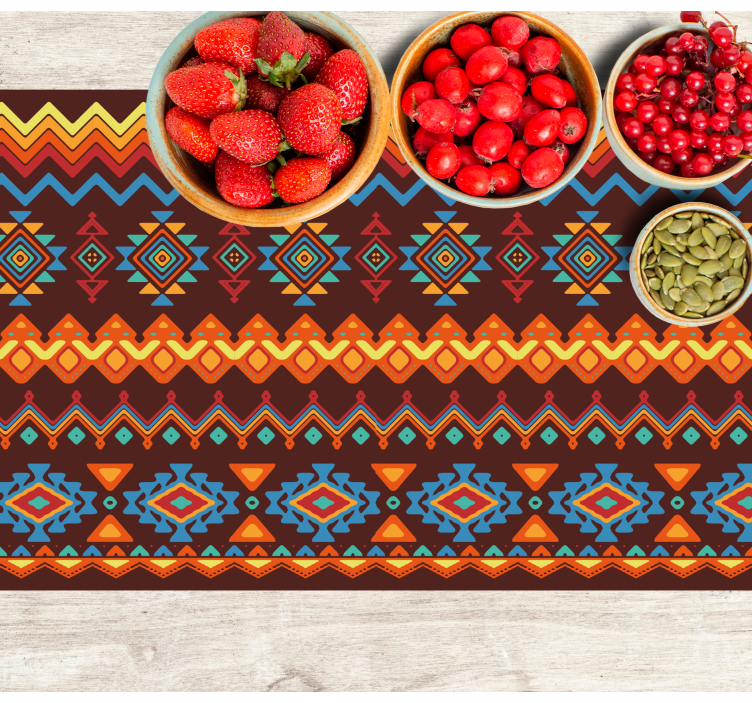Set de table design bois sticker tribal triangle africain - TenStickers