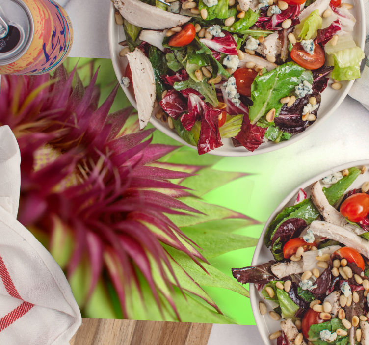 Set de table design chardon fond vert - TenStickers