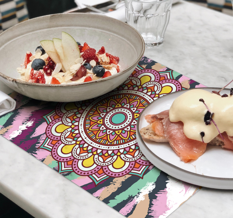 set de table original Mandala multicolore - TenStickers