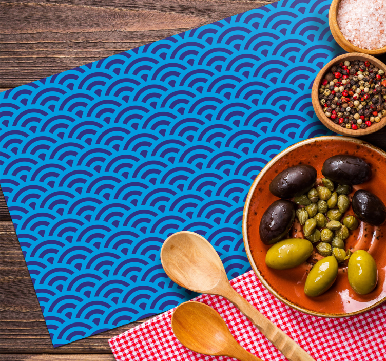 Set de table original Vague japonaise bleue - TenStickers