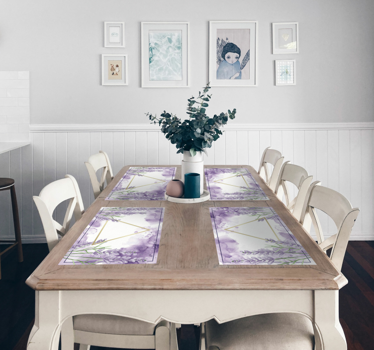 Set de table forme moderne Triangle de lavande numérique - TenStickers