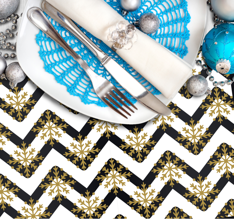 Set de table Noël flocons dorés et zigzags - TenStickers