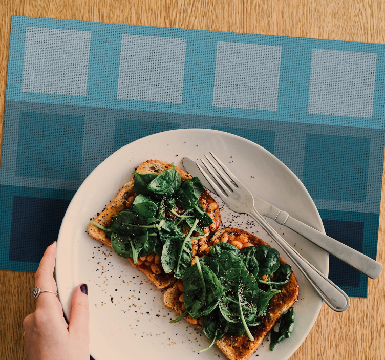 sets de table modernes carrés bleus - TenStickers