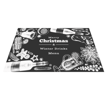 Set de table noir et blanc Noël  - TenStickers