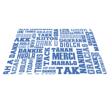 Set de table Texte Merci en plusieurs langues - TenStickers