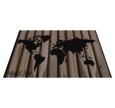 Set de table texture bois et carte du monde - TenStickers