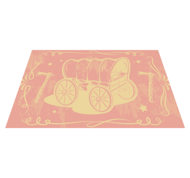 Set de table rose Chariot de cow-boy - TenStickers