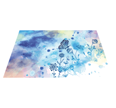 set de table avec papillon Aquarelle  - TenStickers