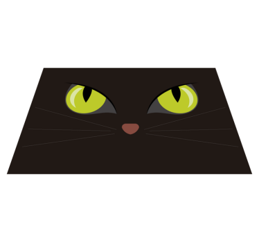 set de table en forme rond Effrayant chat noir halloween - TenStickers
