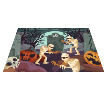 Set de table halloween momies Émergeant du cimetière - TenStickers