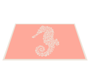 Set de table original forme de hippocampe floral - TenStickers