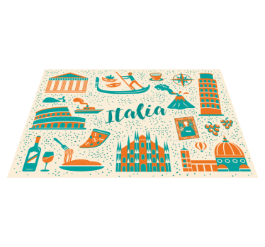 Set de table restaurant Icônes les plus célèbres d'italie - TenStickers