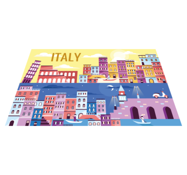 Set de table restaurant Skyline de l'italie - TenStickers