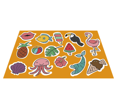 Set de table enfant Éléments tropicaux colorés - TenStickers